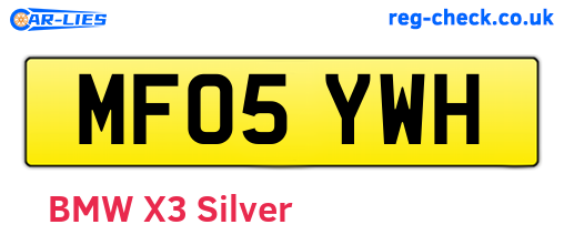 MF05YWH are the vehicle registration plates.