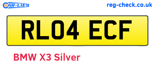 RL04ECF are the vehicle registration plates.