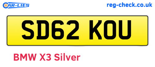 SD62KOU are the vehicle registration plates.