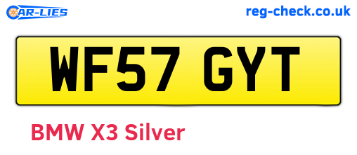 WF57GYT are the vehicle registration plates.