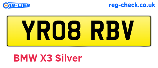 YR08RBV are the vehicle registration plates.