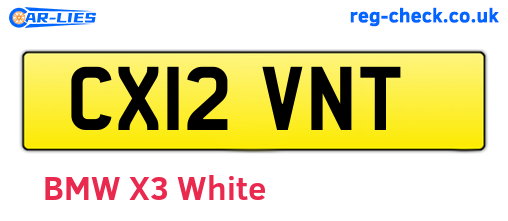 CX12VNT are the vehicle registration plates.