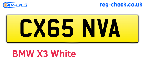 CX65NVA are the vehicle registration plates.