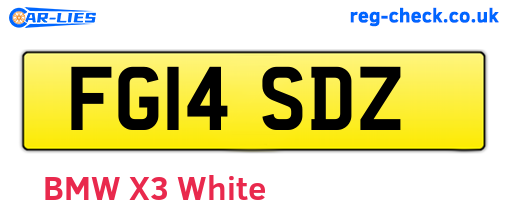 FG14SDZ are the vehicle registration plates.