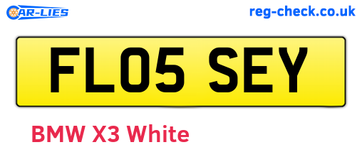 FL05SEY are the vehicle registration plates.