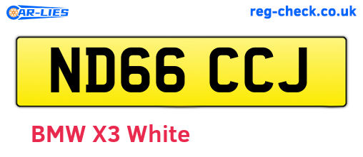 ND66CCJ are the vehicle registration plates.