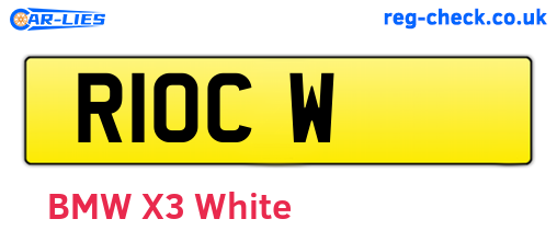 R1OCW are the vehicle registration plates.