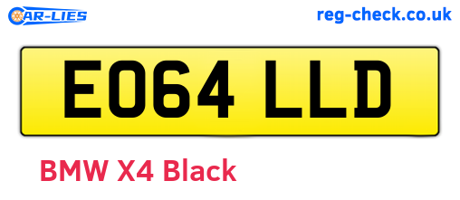 EO64LLD are the vehicle registration plates.