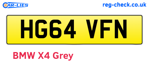 HG64VFN are the vehicle registration plates.