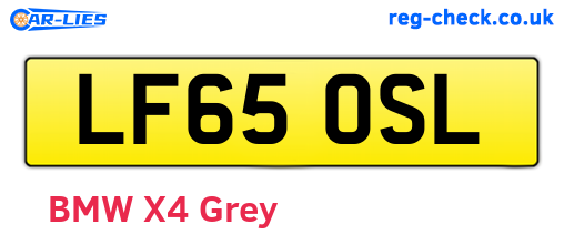 LF65OSL are the vehicle registration plates.