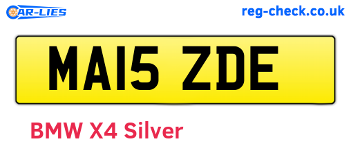 MA15ZDE are the vehicle registration plates.