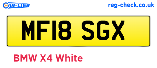 MF18SGX are the vehicle registration plates.