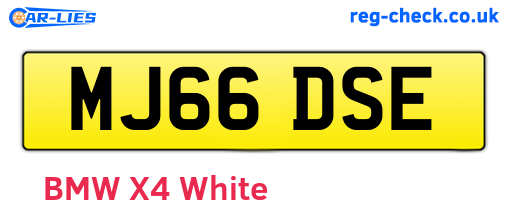 MJ66DSE are the vehicle registration plates.