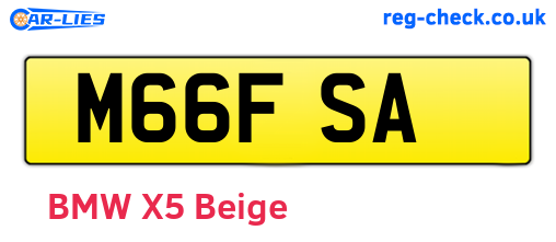 M66FSA are the vehicle registration plates.