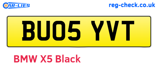 BU05YVT are the vehicle registration plates.