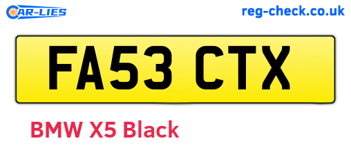 FA53CTX are the vehicle registration plates.