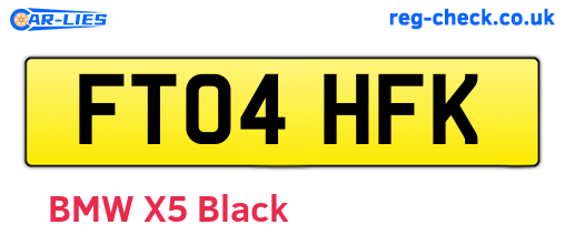 FT04HFK are the vehicle registration plates.