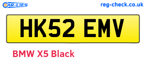 HK52EMV are the vehicle registration plates.