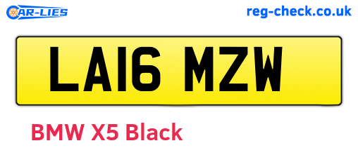 LA16MZW are the vehicle registration plates.