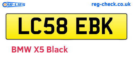 LC58EBK are the vehicle registration plates.