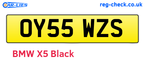 OY55WZS are the vehicle registration plates.