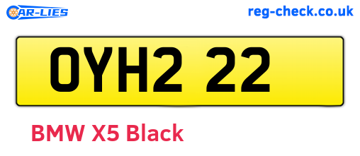 OYH222 are the vehicle registration plates.
