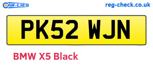 PK52WJN are the vehicle registration plates.