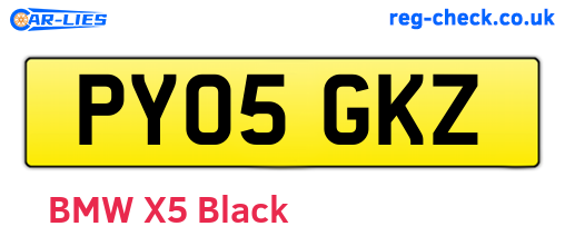 PY05GKZ are the vehicle registration plates.