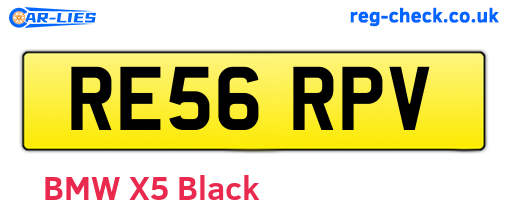 RE56RPV are the vehicle registration plates.