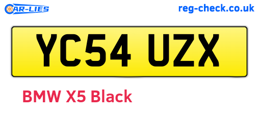 YC54UZX are the vehicle registration plates.