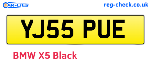 YJ55PUE are the vehicle registration plates.