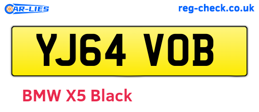YJ64VOB are the vehicle registration plates.