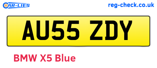 AU55ZDY are the vehicle registration plates.