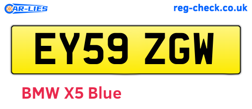 EY59ZGW are the vehicle registration plates.