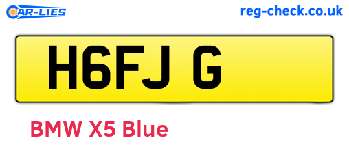 H6FJG are the vehicle registration plates.