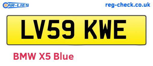 LV59KWE are the vehicle registration plates.