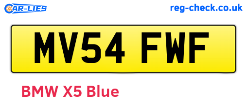 MV54FWF are the vehicle registration plates.