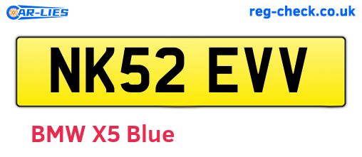 NK52EVV are the vehicle registration plates.
