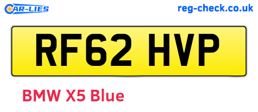 RF62HVP are the vehicle registration plates.