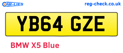 YB64GZE are the vehicle registration plates.