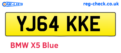 YJ64KKE are the vehicle registration plates.