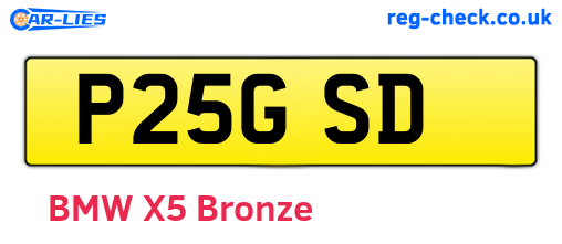 P25GSD are the vehicle registration plates.