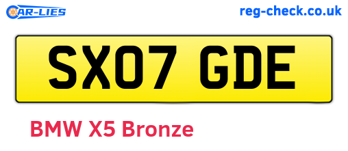 SX07GDE are the vehicle registration plates.