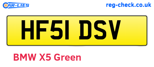 HF51DSV are the vehicle registration plates.