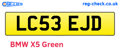 LC53EJD are the vehicle registration plates.