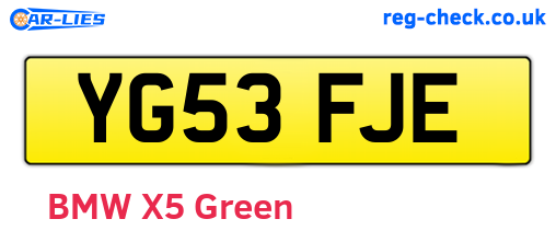 YG53FJE are the vehicle registration plates.