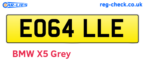 EO64LLE are the vehicle registration plates.