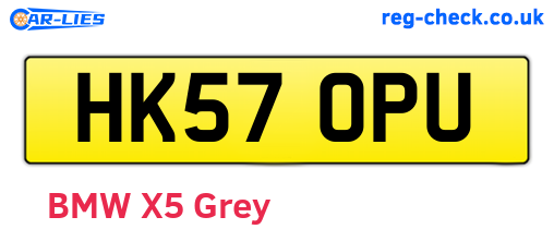HK57OPU are the vehicle registration plates.