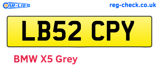 LB52CPY are the vehicle registration plates.