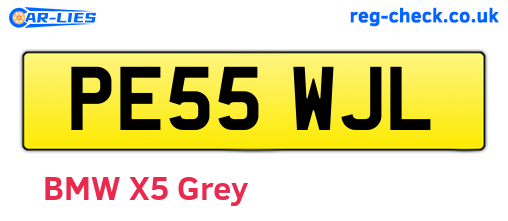 PE55WJL are the vehicle registration plates.